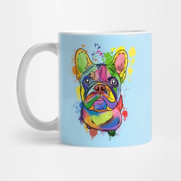 Splatter Paint Frenchie by FivePugs